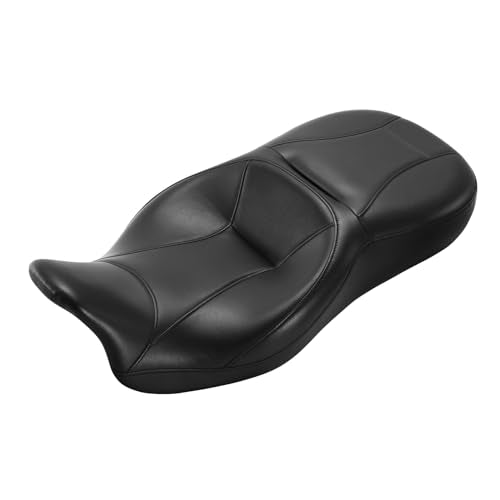 XFMT Motorcycle Hammock Seats Rider & Passenger Two-Up Seat Fit For Harley Touring Road King Street Glide Road Glide Electra Glide 2009-2023 - color: Black Seat For Harley Touring '09-'23