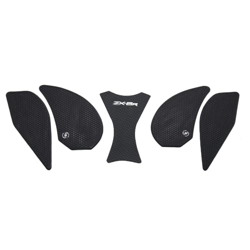 for Kawasaki Ninja ZX-6R / ZX-636 ZX6R ZX636 2007 2008 Motorcycle Accessories Side Fuel Tank pad Tank Pads Protector Stickers Decal Gas Knee Grip Traction Pad Tankpad (One Set) Black