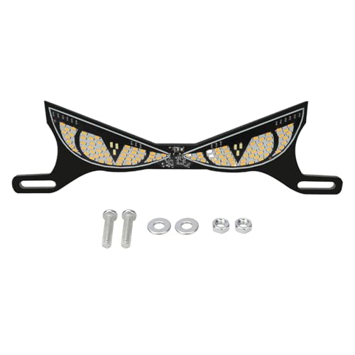 Motorcycle Brake Light, High Visibility Safety Lamp, 19x5x0.5cm, Eye Shape License Plate Lamp, License Plate LED Light, Sturdy And Weather Resistant, For Night Riding, Daily Commuting, Cycling, Travel - color: Snake eye lamp-white+yellow flash