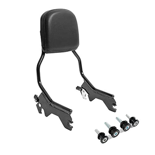 TCMT Standard Sissy Bar Upright Backrest With Docking Hardware Kit Fit For Harley Heritage Classic FLHC Street Bob FXBB 2018-2025 Softail Standard 2022-2024 Softail Slim FLSL Deluxe FLDE 2018-2021 - color: Black Set B For FLDE FLHC FLHCS FLSL FXBB
