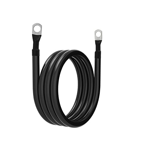 4 AWG Battery Cable 4AWG Gauge Pure Copper Battery Inverter Cables with 3/8 in Lugs Both Ends Power Inverter Wire Set for Automotive Solar Marine Boat RV Car Motorcycle Red and Black (6ft) - size: 6ft