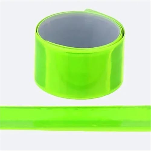 28pcs Reflective Bands for Wrist Arm Ankle Leg High Visibility Reflect Straps for Night Walking Running Reflective Strips Warning Tape - color: Green