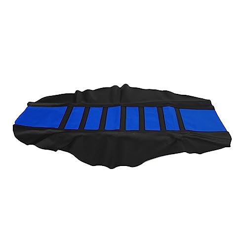 X AUTOHAUX Universal Motorcycle Pit Dirt Bike Faux Leather Soft Seat Cover Anti Slip Seat Cushion Blue Black - color: Blue