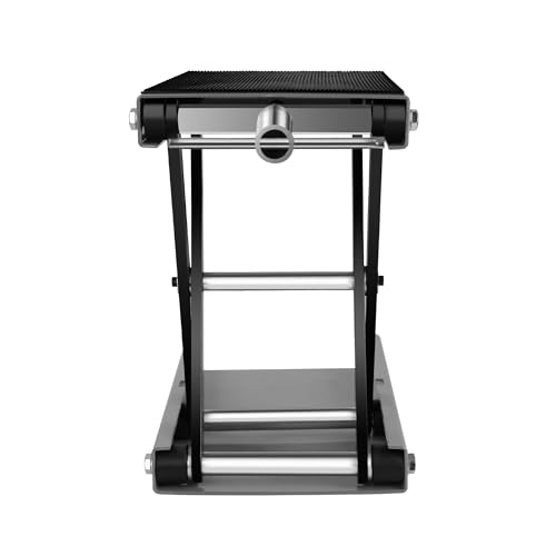 Motorcycle Lift - 1100 LBS Motorcycle Scissor Lift Jack with Wide Deck & Safety Pin, 3.7"-14" Heavy Duty Steel Motorcycle Table Lift Jack for Bikes ATVs Garage Repair Center Stand Lift Jack, Black