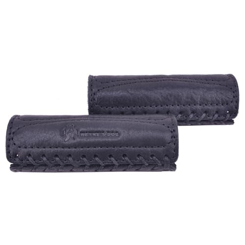 Leather Motorcycle Handlebar Grip Covers, No Fringe Brake Clutch Covers for HD Motorcycles - color: Black: Handlebar Cover