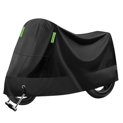 Motorcycle Cover with Lock Hole, Bike Cover Waterproof Outdoor, Rain Sun Dust Wind Proof All-Around Protection Bicycle Accessories for Dirt Cruiser Bikes Scooter Moped Electric Motorcycle (3XL) - size: 3XL