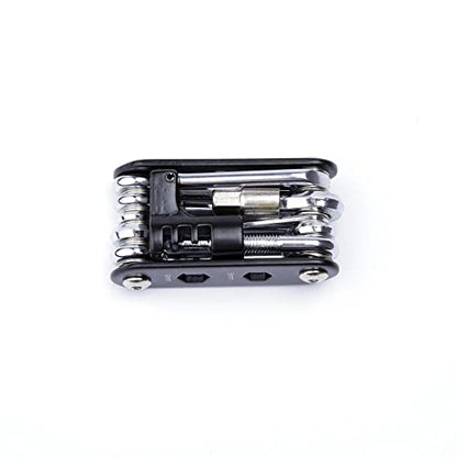 WOTOW Bike Repair Tool Kit & Bike Saddle Bag, 14 in 1 Bike Chain Tool Hex Key Wrench Maintain Accessories Multitool Set with Portable Under Seat Bag for Road Mountain Commuter Bicycle - style: 14 in 1 Multitool (Black)