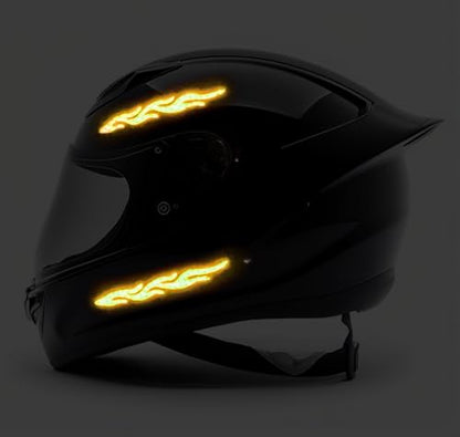customTAYLOR33 High-Intensity Grade Premium Reflective Tribal Flame Helmet Decals, Motorcycle Safety Sticker Decals (Yellow/Gold) - color: Yellow/Gold