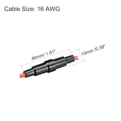 uxcell 15 Pcs 5x20mm Inline Screw Type Fuse Holder 16 Gauge AWG Red Wire with 30 Pcs 10A Fast Blow Glass Fuses - size: 16awg,5x20mm