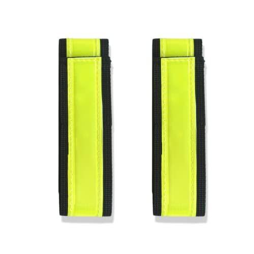 Vincita Reflective Bands - Highly Visible Safety Reflective Bands for Cycling, Walking, Running, and Hiking - Suitable with Molle Webbing On Backpack (Pair of 2) - color: Green