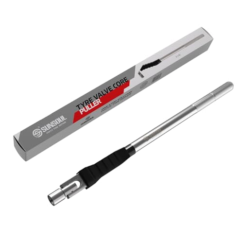 SUNSOUL Valve Stem Removal Tool 12.5 Inch, 300° Pivoting Valve Stem Puller | Heavy Steel Construction, Rim Protection Design, 2-in-1 Install & Removal Tool, Knurled Non-Slip Grip, Tire Valve Stem Tool