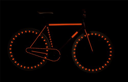 RydeSafe Reflective Decals - Hexagon Kit - Large - color: Orange