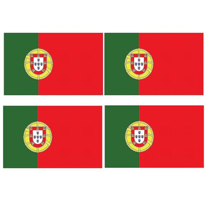 4 PCS Flag Stickers - Portugal Flag Stickers Decals for Cup Computer Laptop Car Bumper Window Helmet Musical Instrument with Smooth Surface - size: Portugal