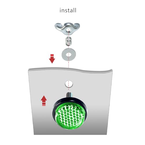 Green Reflector Motorcycle License Plate Bolts and Nuts - color: Green