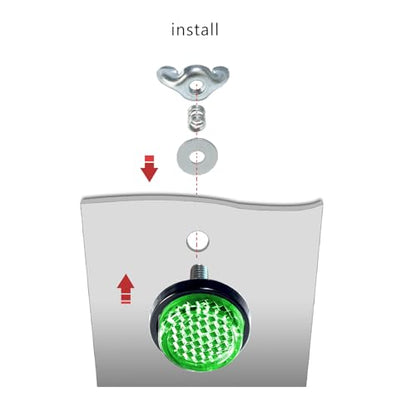 Green Reflector Motorcycle License Plate Bolts and Nuts - color: Green