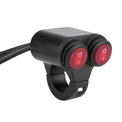 Motorcycle On/Off, Dual 22Mm Handlebar Control, Dual for Headlight, Brake, Fog Lights, and Horn (Model C) - size: Model C