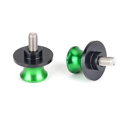 Goldfire 2pcs 8MM M8 X1.5 Motorcycle Swing arm Sliders Spools CNC Swing Arm Stand Screw for Kawasaki Z650 Z800 Z900 Z1000 Accessories(Green) - color: Green