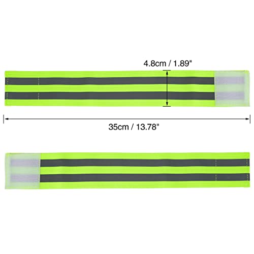 X AUTOHAUX 8pcs Reflective Bands for Arm High Visibility Night Cycling Riding Reflector Tape Straps Bracelet - color: Green