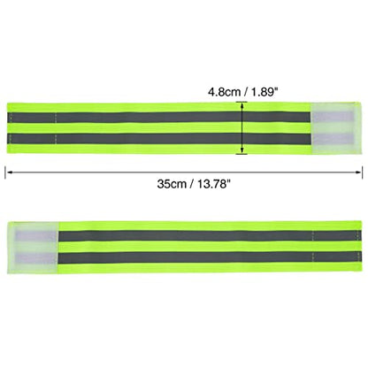 X AUTOHAUX 8pcs Reflective Bands for Arm High Visibility Night Cycling Riding Reflector Tape Straps Bracelet - color: Green
