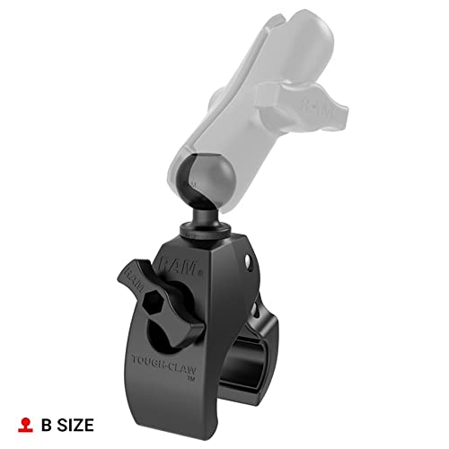 RAM MOUNTS Tough-Claw Small Clamp Mount Base – B Size 1" Ball, Fits 0.625"-1.14" Rails (RAP-B-400U) - style: Small Clamp
