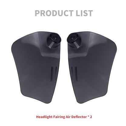 Motorcycle ST Headlight Fairing Air Deflector Side Wing Windshield Kit Fit for Harley Softail Low Rider ST 2022-up (Black) - color: Black