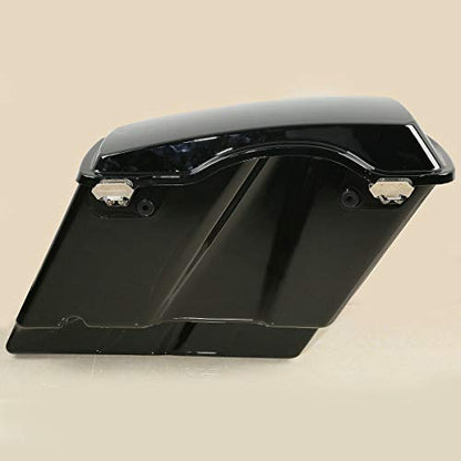 SLMOTO Saddle Bags, 5" Stretched Extended Hard Saddlebags Fit for Harley Touring 1993-2013 Road King Road Glide Street Glide Electra Glide Ultra-Classic FLT FLHT FLHTCU FLHRC Vivid Black - color: Vivid Black(Black Latches)