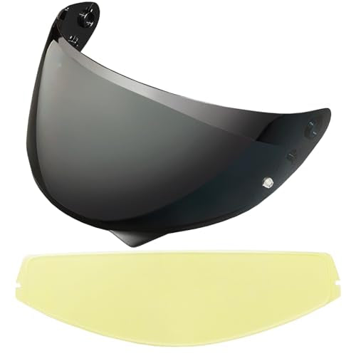 HJ-34P Helmet Visor Replacement for HJC C10.Motorcycle Helmet Shield UV Protection Compatible with HJC C10 (Deep Black+Anti Fog Film) - color: Anti Fog Film+deep Black