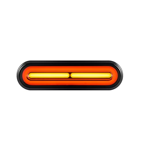 FXC 2-in-1 5'' Dual Color Motorcycle Scooter Brake Stop Safety Tail Light with Amber Turn Signals 12V-80V Compact Dirt Bike Light Waterproof for ATV UTV Driving Lights Truck Trailer Golf Cart