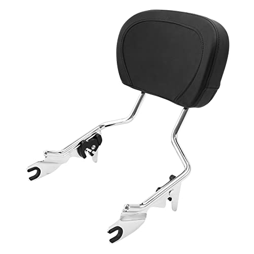 Chrome Detachable Sissy Bar Upright Passenger Backrest Pad & Air Wing Two Up Luggage Rack Fit for Harley Touring Road King Street Glide Road Glide 2009-2025 - color: Chrome #1