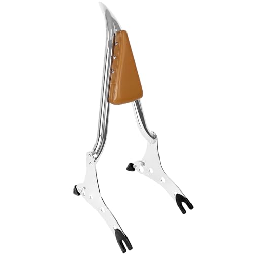 29" Chrome Sissy Bar Passenger Backrest Rear Studded Pad Compatible for Indian Accessories Chieftain Roadmaster Springfield Challenger Vintage Pursuit Dark Horse 2014-2024 - color: Chrome-Studded