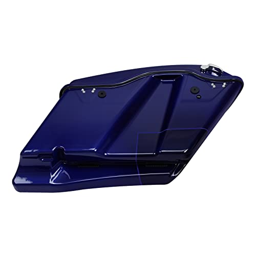 HR3 Zephyr Blue/Black Sunglo 4" Stretched Saddlebags w/Speaker Lids Compatible with 2020 Road Glide Special Road Glide Limited Street Glide Special Ultra Limited (Replace for OEM) - color: Zephyr Blue / Black Sunglo
