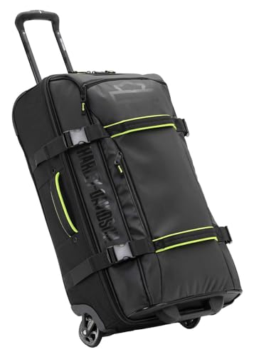 Harley-Davidson 25" Nomad Wheeling Duffel Bag w/Shark Wheels - Black/Lime (25") - size: 25"