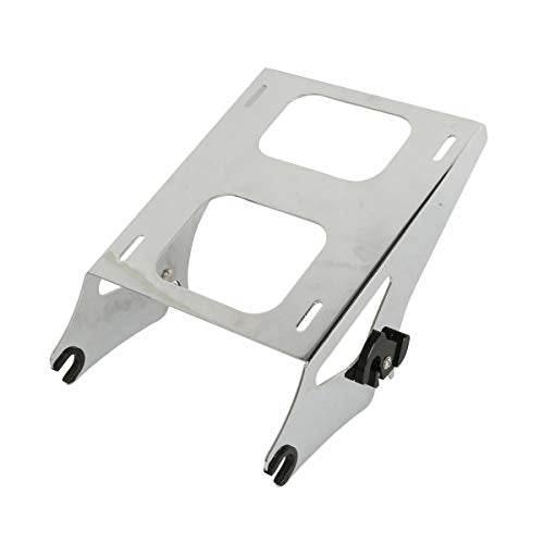 TCMT 13.7" King Motorcycle Trunk Two Up Mounting Rack Fit For Harley 2014-2025 Touring CVO Road King Road Glide Street Glide Electra Glide Pack - color: Style A Chrome 2 Up Rack#1