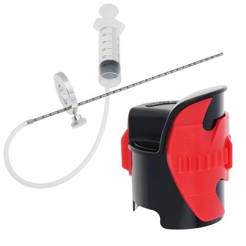 Windance Motorcycle Front Fork Maintenance Tool Kit,Fork Seal Saver Cleaner 45mm-55mm Shock Repairing Tool + Fork Suspension Oil Level Measurement Gauge Oil Syringe Tool (Red) - color: Red