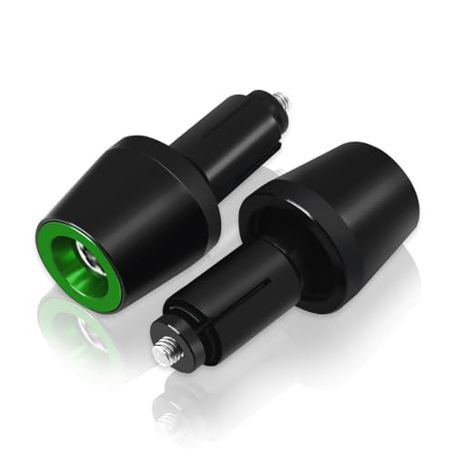 MFGZD Motorcycle Bar Ends Plug For Vulcan S Ninja 400 650 ZX6R Z900 7/8" 22mm CNC Universal Handlebar Plugs Compatible With Honda Kawasaki Suzuki Yamaha Ducati and Other Motorcycle Models (Green) - color: Green