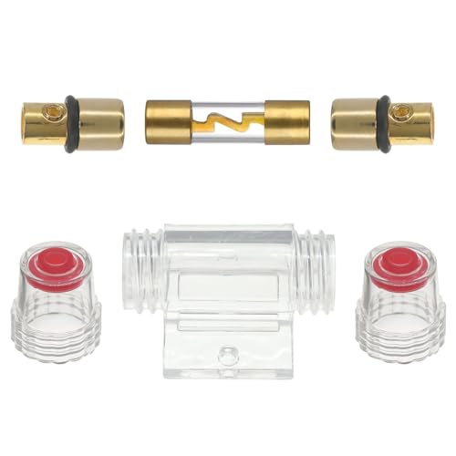 VEXUNGA 4-8 Gauge AWG Inline 60 Amp Fuse Holder with 60A AGU Fuses for Car Audio Alarm Amplifier Subwoofer in-line Fuse Holders (60Amp) - size: 60A