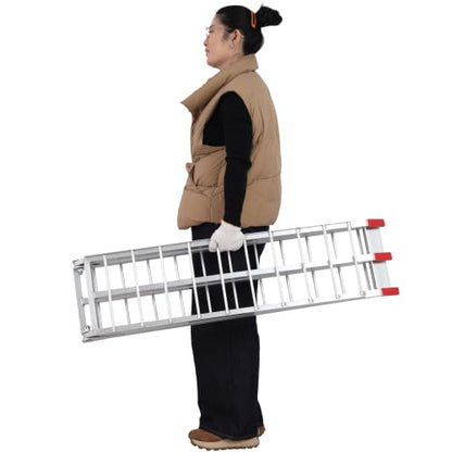 7.5FT Aluminum Loading Ramps, 1500 Lbs Capacity per Pair, with Safety Straps, Motorcycle Ramp, ATV Truck Ramps, Four Wheeler Ramps for Trucks, Lawn Mower, UTV, 1 Pair