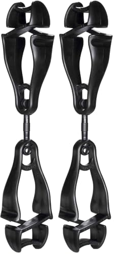 Ergodyne Squids 3420 Swiveling Glove Clip Holder with Dual Clips - color: Black - Single, size: 1 Count (Pack of 2)