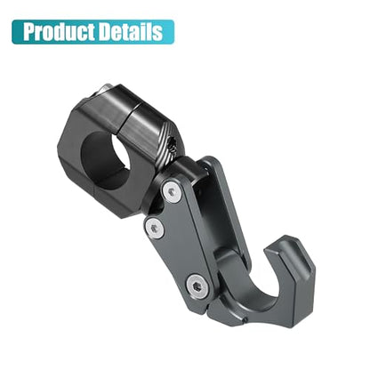 uxcell Motorcycle Handlebar Hook Aluminum Alloy Helmet Gloves Hanger Luggage Hanger for Honda ADV150 2023 W/Hexagonal Screws and Wrench Titanium Tone