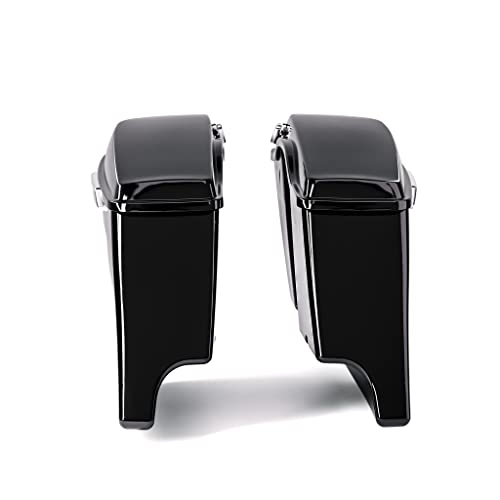 TCT-MOTORPARTS 5" Stretched Extended Hard Saddlebags Fit for Harley Touring 2014-later Road King Road Street Electra Glide Ultra-Classic - color: Stretched Vivid Black
