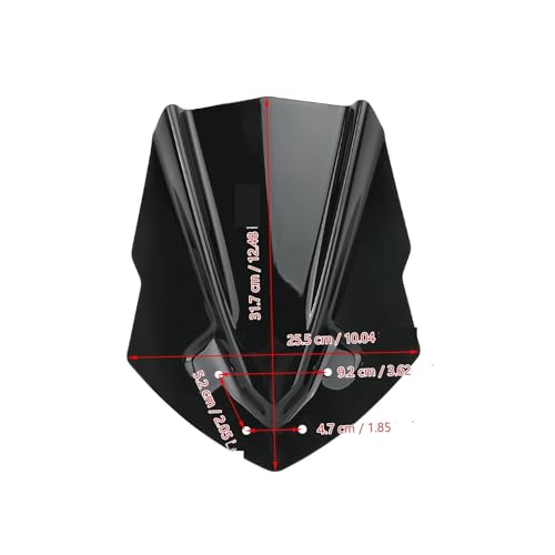 Windshield Spoiler ABS Plastic Motorcycle Windshield WindScreen for MT125 2015 2016 2017 2018 2019 MT-125 - color: Black