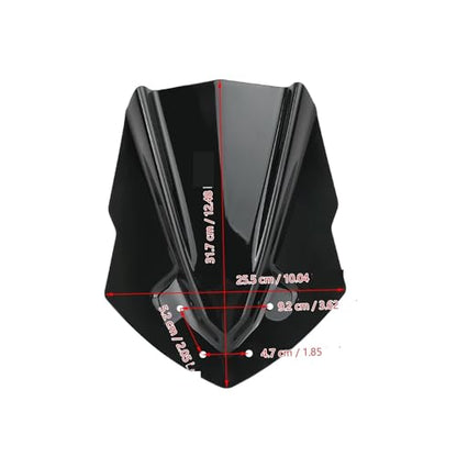 Windshield Spoiler ABS Plastic Motorcycle Windshield WindScreen for MT125 2015 2016 2017 2018 2019 MT-125 - color: Black