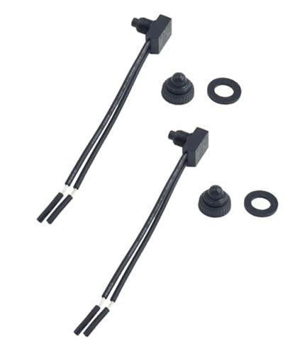KP-107 Waterproof RV Push Button Switch 12V ON/Off SPST Switch for Motorcycle/Auto Car Bathroom Fan, with 4.5''Lines(2Pcs).