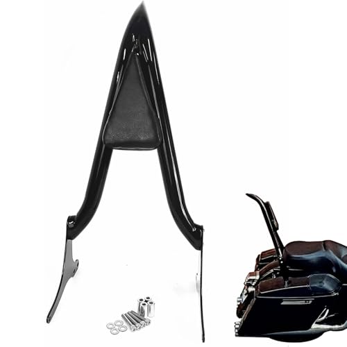 Sissy Bar Motorcycle Passenger Backrest Rear Pad Compatible for Harley Touring Road Glide Road King CVO Street Glide Electra Glide 1997-2008(26" Black). - color: Black, size: 1997-2008