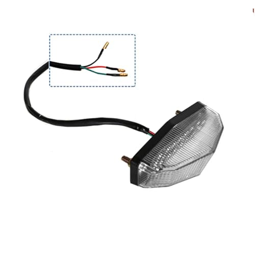 12V Universal 12 LED Motorcycle Rear Tail Light Brake Stop Running TAIL LIGHT Compatible With ATV Dirt Bike Dual Sport (Clear) - color: Clear