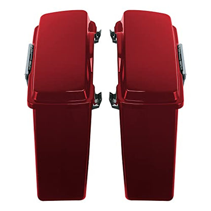 SLMOTO Red Hard Saddlebag Fit For Touring Road King, Road Glide, Street Glide, Electra Glide, Ultra-Classic FLT, FLHT, FLHTCU, FLHRC 1994-2013 - color: Red