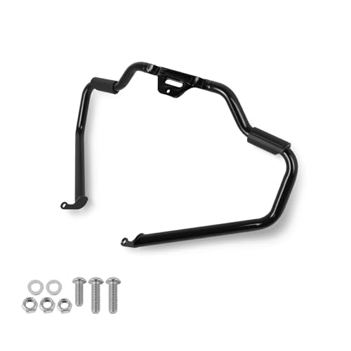 Crash Bar for Harley Softail, 1-1/4" Mustache Highway Engine Guard Protect for 2018-2025 Softail, Fat Boy, Street Bob, Sport, Low Rider, Breakout, Heritage Classic (Black) - color: Black