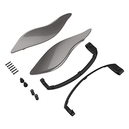Advanblack Billet Silver Side Wings Air Deflectors, Fairing Side Wing Windshield, Fairing Side Shield, Adjustable Wind Deflectors, Compatible for Harley Touring Street Electra Glide 2014-2023 - color: Billet Silver