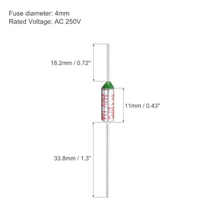 MECCANIXITY 10 Pcs Metal Temperature Thermal Fuse SF120 120C 248F 10A 250V Cutoff Thermal Fuse with 20 Pcs BN1.25 Bare Terminal Butt Connector - style: SF120