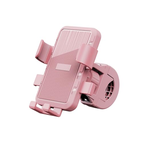 Bike Phone Holder, Motorcycle Handlebar Cell Phone Clamp, Scooter Phone Clip for iPhone 16 15 Pro Max/Plus, 14 Pro Max, S9, S10 and More 4.7" to 7.2" Smartphones,360° Rotatable Handlebar Phone Mount - color: Pink